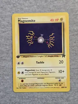 Magnemite 60/82 1st Edition Common Team Rocket Pokemon TCG Thick StampU - Image 1