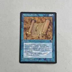Magic the Gathering MTG 1995 Homelands Card -- Merchant Scroll WORN BACK - Image 1