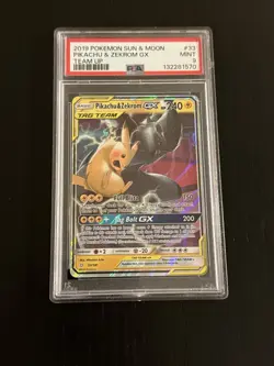 Pokemon TCG Pikachu & Zekrom GX Team Up Holo Card 33/181 PSA 9 - Image 1