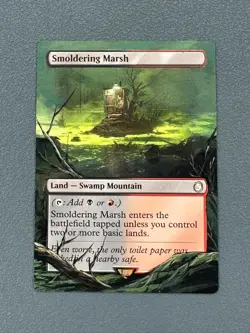Smoldering Marsh MTG Fallout Hand Painted Borderless Extended Full Altered Art v - Image 1