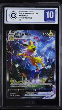 CCIC 10 Gem Mint Pokemon Jolteon Vmax HR 2024 009/009 CSHC S.Chinese PTCG - Image 1