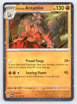 Hisuian Arcanine 100/167 Cosmos Holo Pokemon Card TCG - Image 1