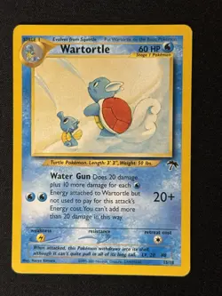 Pokemon TCG Wartortle 15/18 Southern Islands Promo Rare Card LP-MP - Image 1