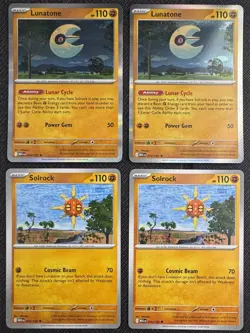 2x Lunatone 74/132 & 2x Solrock 75/132 | Mega Evolution | Pokemon TCG Playset - Image 1