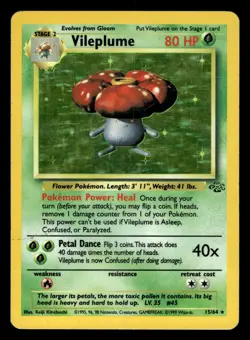 Vileplume 15/64 Holo Rare Jungle Set Pokemon Card - Image 1