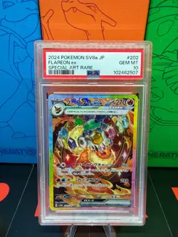 2024 POKEMON JPN SV8A-TERASTAL FEST EX SPECIAL ART RARE #202 FLAREON EX PSA 10 - Image 1