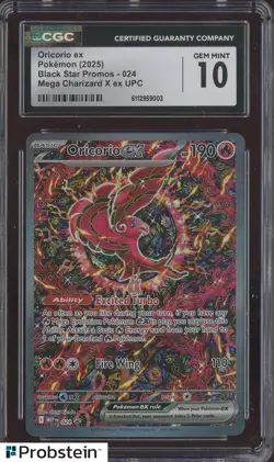 #2 2025 Pokemon BSP Mega Charizard X ex UPC #024 Oricori ex CGC 10 GEM MINT - Image 1