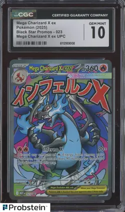 #3 2025 Pokemon BSP Mega Charizard X ex UPC #023 Mega Charizard X ex CGC 10 - Image 1