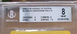 BGS 8 NM-MT ERIKA'S DRAGONAIR 1ST EDITION HOLO RARE 2000 GYM HEROES SET POKEMON - Image 3