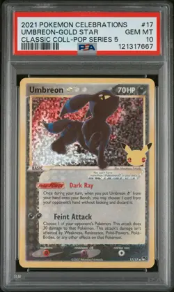 2021 POKEMON CELEBRATIONS CLASSIC COLL #17 UMBREON-GOLD STAR PSA 10 - Image 1