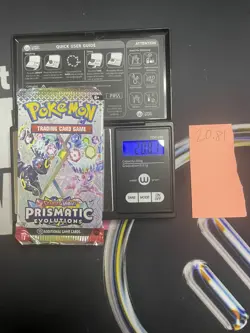 GOD PACKU 20.81g VERY HEAVY Prismatic Evolutions Pokemon Sealed Booster Pack New - Image 1