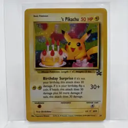 2000 Pokemon Promo Birthday Pikachu Holo Black Star #24 MINT/NM Vintage - Image 1