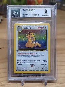 BGS 8 NM-MINT DRAGONITE 1ST EDITION HOLO RARE 1999 FOSSIL SET POKEMON TCG - Image 1