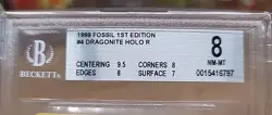 BGS 8 NM-MINT DRAGONITE 1ST EDITION HOLO RARE 1999 FOSSIL SET POKEMON TCG - Image 3