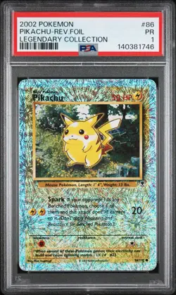 2002 Pikachu Legendary Collection Reverse Holo #86 PSA 1 Pokemon - Image 1