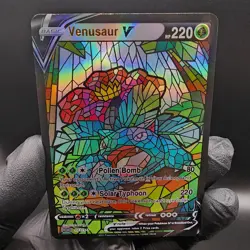 Pokemon Venusaur Stain Glass Holo With Texture Read Description - Image 1