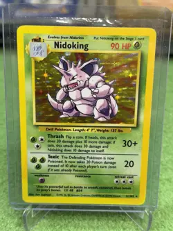 Pokemon TCG Nidoking Base Set Holo Unlimited Rare Card 11/102 LP/NM Condition - Image 1