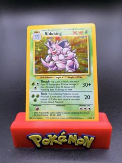 Pokemon TCG Nidoking Base Set Holo Unlimited Rare Card 11/102 LP/NM Condition - Image 1