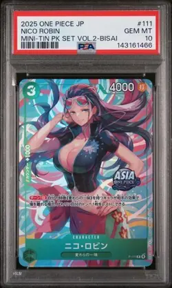 Nico Robin P-111 - One Piece Mini Tin Vol. 2 Asia Region Promo - PSA 10 - Image 1
