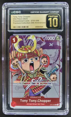 2022 ONE PIECE CCG 25TH TONY TONY CHOPPER ST01-006 CGC 10 PRISTINE A PT - Image 1
