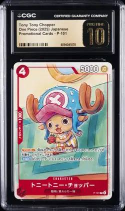 2025 ONE PIECE JPN PROMO CARDS #P-101 TONY TONY CHOPPER CGC 10 PERFECT - Image 1