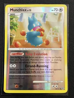 NM Pokemon 2009 Rising Rivals Munchlax Reverse Holo #70/111 - Image 3