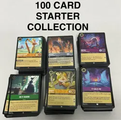 Disney Lorcana Trading Card Game - 100 Card Lot No Duplicates C/U/R/SR & Foils - Image 1