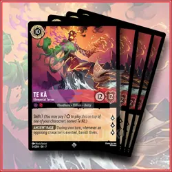 Disney Lorcana: Te Ka Elemental Terror 54/204 Super Rare x4 Archazia's Island - Image 1