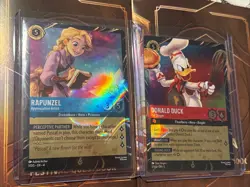 Disney Lorcana EPCOT Festival of the Arts Set Of 2 Promo Cards! Donald &Rapunzel - Image 1