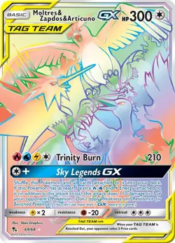 Pokemon Tcg Hidden Fates Moltres Zapdos Articuno GX 69/68 Secret Rare PSA 10 Gem - Image 1