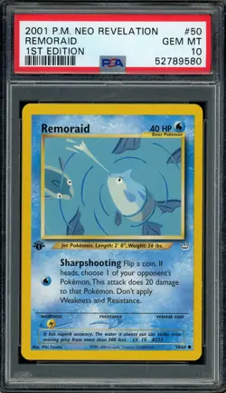 Remoraid 50/64 Neo Revelation 1st Edition PSA 10 Pokemon Card - Image 1