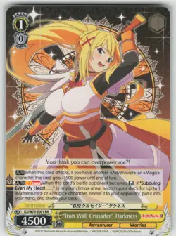 "Iron Wall Crusader" Darkness Double Rare KONOSUBA Eng Weiss Schwarz - Image 1