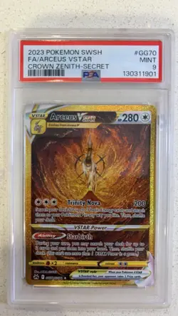 PSA 9 2023 Pokemon Arceus Vstar GG70/GG70 Crown Zenith Tcg Card - Image 1
