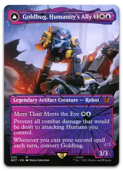 Goldbug, Humanity's Ally (Shattered Glass) #25 (NM) Transformers BOT Magic MTG - Image 1