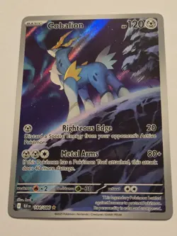 Pokemon TCG Cobalion 144/086 Black Bolt Illustration Rare IR Holo Card - Image 1