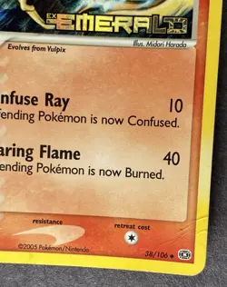 Ninetales 38/106 EX Emerald Stamped Holo Rare 2005 Pokemon TCG - Image 5
