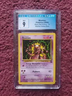 2000 WOTC POKEMON MOVIE BLACK STAR PROMO MEWTWO #14 MEWTWO STRIKES BACK CGC 9 - Image 1