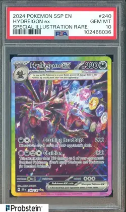 2024 POKEMON TCG SSP EN-SURGING SPARKS SIR #240 HYDREIGON PSA 10 - Image 1