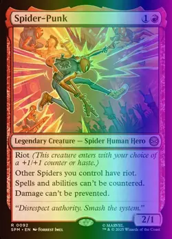 MTG Magic the Gathering Spider-Punk (92/314) Marvel's Spider-Man NM FOIL - Image 1