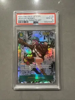 One Piece OP12 English Manga Alternate Art #118 PSA 10 Jewelry Bonney - Image 1