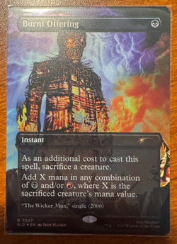 Burnt Offering Foil 7046 Secret Lair x Iron Maiden Bonus Card In Hand MTG! - Image 1