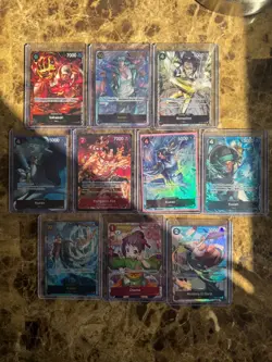 One Piece TCG English Alt Art Lot - 10 Cards Ace, Kuzan, Garp + NM - Image 1