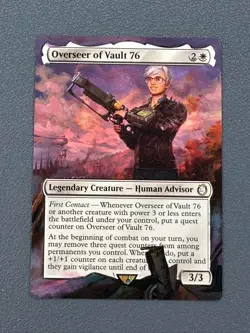 Overseer of Vault 76 MTG Fallout Hand Painted Borderless Extended Altered Art v - Image 1