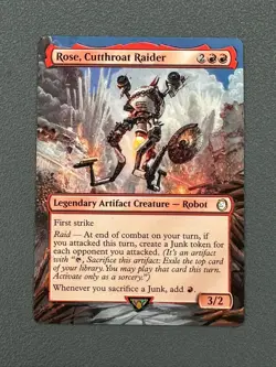Rose, Cutthroat Raider MTG Fallout Hand Painted Borderless Extended Altered Art - Image 1