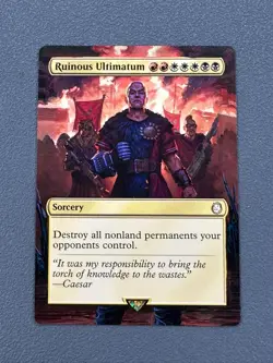 Ruinous Ultimatum MTG Fallout Hand Painted Borderless Extended Full Altered Art - Image 1