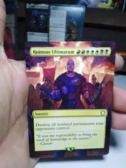 Ruinous Ultimatum MTG Fallout Hand Painted Borderless Extended Full Altered Art - Image 2
