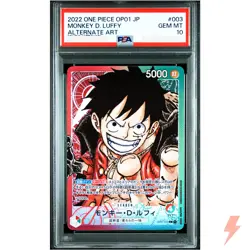 PSA 10 Monkey D. Luffy (Alt Art) OP01-003 ROMANCE DAWN - ONE PIECE Japanese 2022 - Image 1