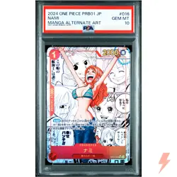 PSA 10 Nami (Manga Alt Art) OP01-016 ONE PIECE Card The Best Japanese 2024 - Image 1