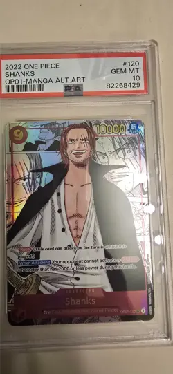 2022 One Piece Shanks OP01-120 Manga Alt Art PSA 10 GEM MT Secret Rare - Image 1