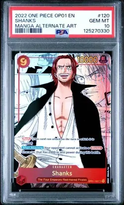 2022 One Piece Shanks Manga Alt Art English Op01-120 PSA 10 NEW CERT 120 - Image 1
